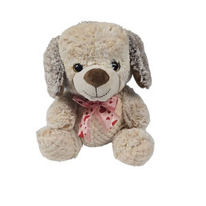Best Made Toys 2018 Tan Dog Plush Stuffed Animal 10" Glitter Eyes Heart Ribbon